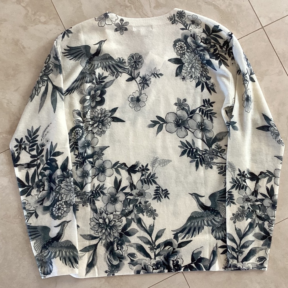 👍SOLD👍Johnny Was Anahi Printed Pullover Ivory V-Neck Long Sleeve Cashmere/Wool - Picture 10 of 13